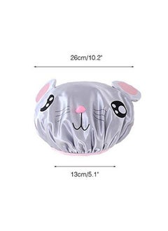 g2plus 2 Pcs Kids Shower Cap Funny Cute Cartoon Bath Hat Waterproof Shower Bath Caps For Boys Or Girls (Grey)  - Image 3