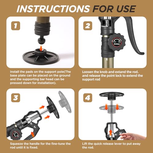 MANQO Cabinet Jacks for Installing Cabinet 3rd Hand Support System Adjustable Support Pole,Extends from 12.60 inch to 23.62 inch,Supports up to 156 lbs for Drywalls 2Pcs Set (Patent Design) - Image 4
