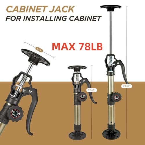MANQO Cabinet Jacks for Installing Cabinet 3rd Hand Support System Adjustable Support Pole,Extends from 12.60 inch to 23.62 inch,Supports up to 156 lbs for Drywalls 2Pcs Set (Patent Design) - Image 2