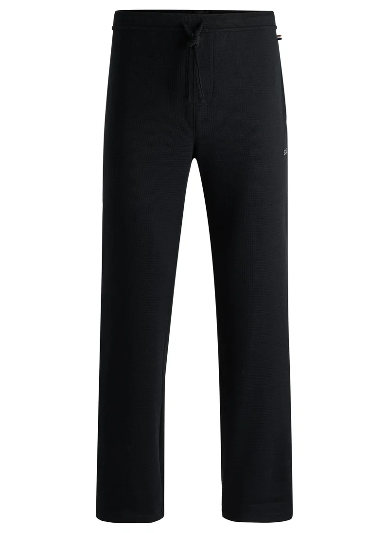 BOSS Embroidered-logo pyjama bottoms in a cotton blend