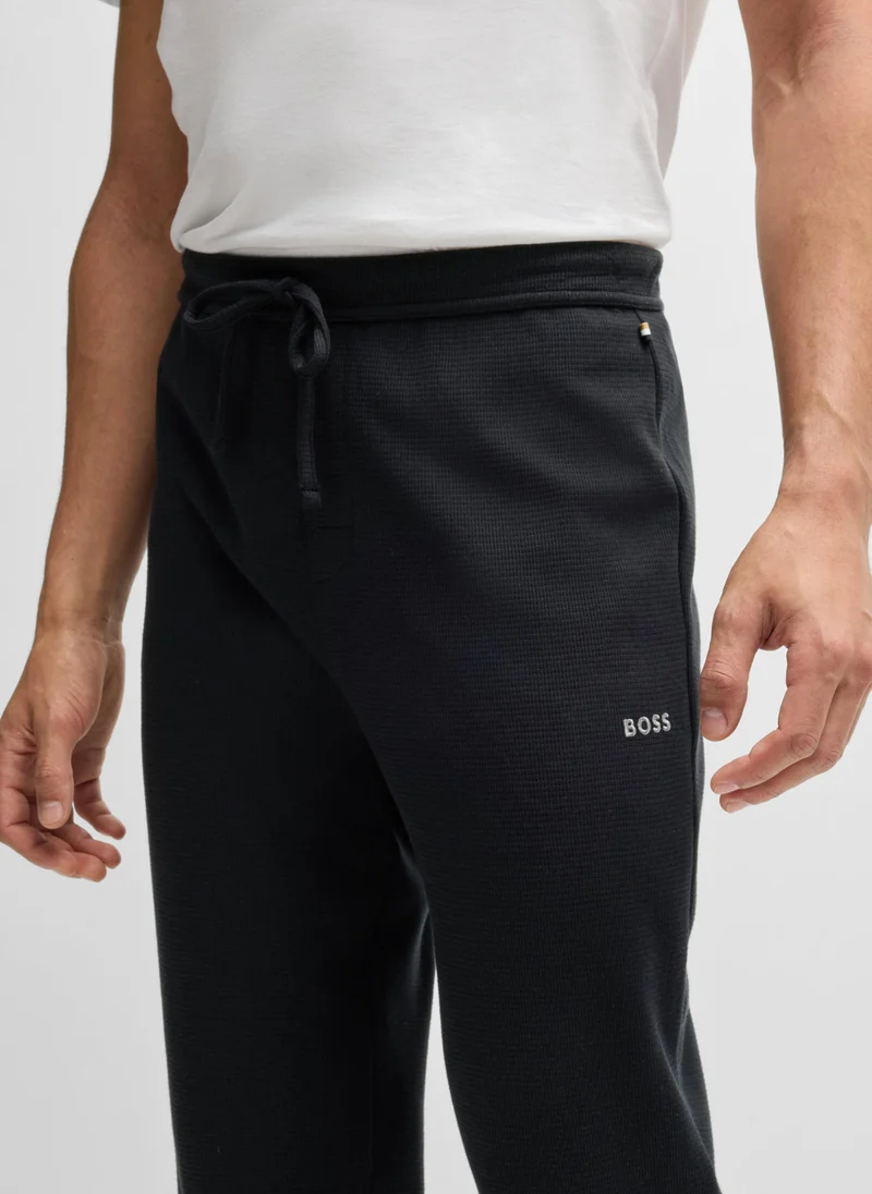 BOSS Embroidered-logo pyjama bottoms in a cotton blend