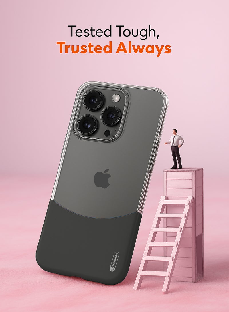 Vipcare iphone 16 pro pc duo case smooth finish iphone 16 phone case anti yellowing protective 16 pro case classic scratch resistant clear iphone case - Image 4