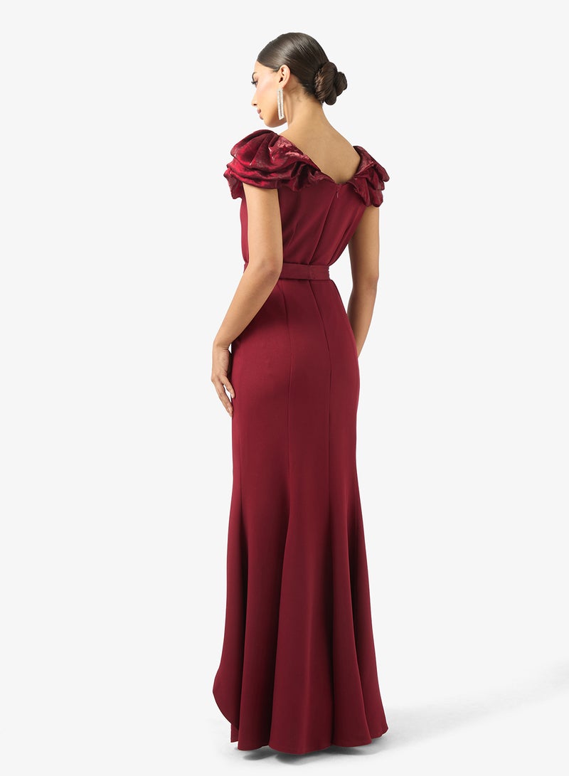 ايرا فستان ماكسي بفتحة وحافة واسعة - Image 2