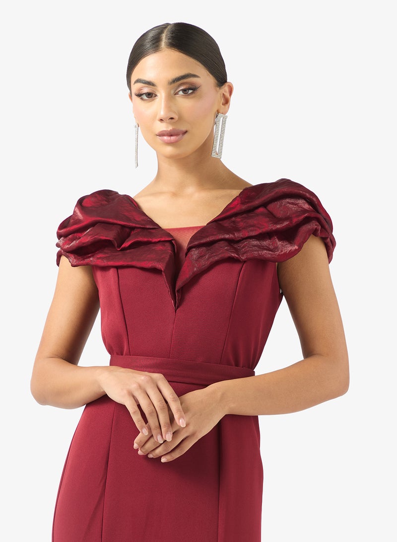 ايرا فستان ماكسي بفتحة وحافة واسعة - Image 3