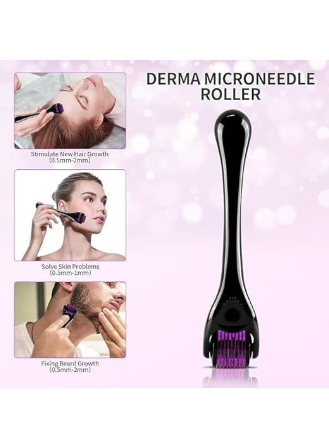 Derma Roller Needles 540 Titanium Microneedle Roller for Face Skin Rejuvenation Anti-Wrinkle Anti-Aging Skin Rejuvenation Hair Loss Acne Scars Stretch Marks, Multicolor (0.5) - Image 2