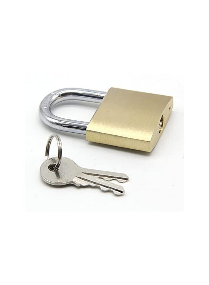 KNP KNP 25mm Brass Plated Padlock 4Pcs set is a compact and reliable security solution for securing small boxes, drawers, cabinets, luggage, and more.  - Image 2