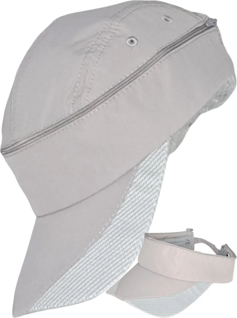 Tezzgelsin Unisex Micro Fabric Zippered Athlete Running Tennis Cap Visor Hat