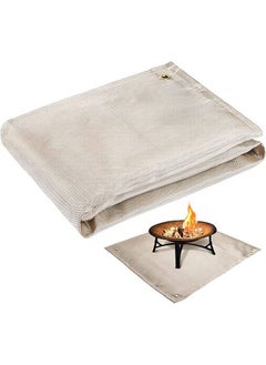Fireproof Stove Grill Mats,39×39 Fire Pit Mat, Blanket for Wood Deck Insulation, Camping Bbq Temperature Resistant Rugs, Accessories for Outside Indoor Lawn Protection