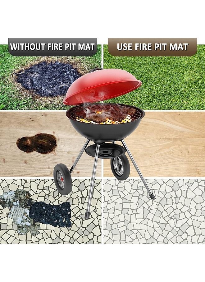 Arabest - Fireproof Stove Grill Mats,39×39 Fire Pit Mat, Blanket for Wood Deck Insulation, Camping Bbq Temperature Resistant Rugs, Accessories for Outside Indoor Lawn Protection - Image 1