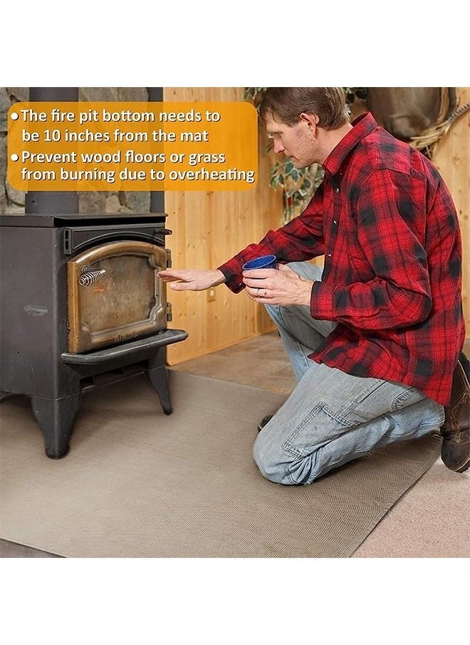 Arabest - Fireproof Stove Grill Mats,39×39 Fire Pit Mat, Blanket for Wood Deck Insulation, Camping Bbq Temperature Resistant Rugs, Accessories for Outside Indoor Lawn Protection - Image 1