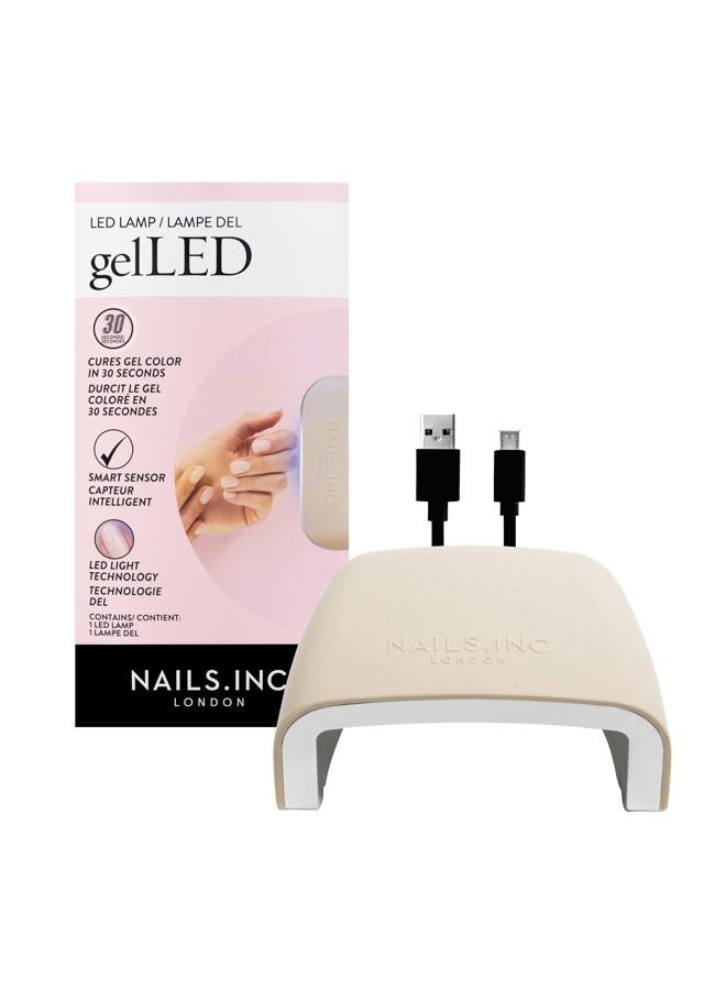 Nails Inc Nails.INC GelLED Portable LED Lamp, Cures in 30 Seconds, Nail Dryer for DIY Gel Nails, Easy Flash Cure Lamp, Automatic Sensor, Rechargeable USB Nail Light for Beginners, 5W, 1 Count - Image 1