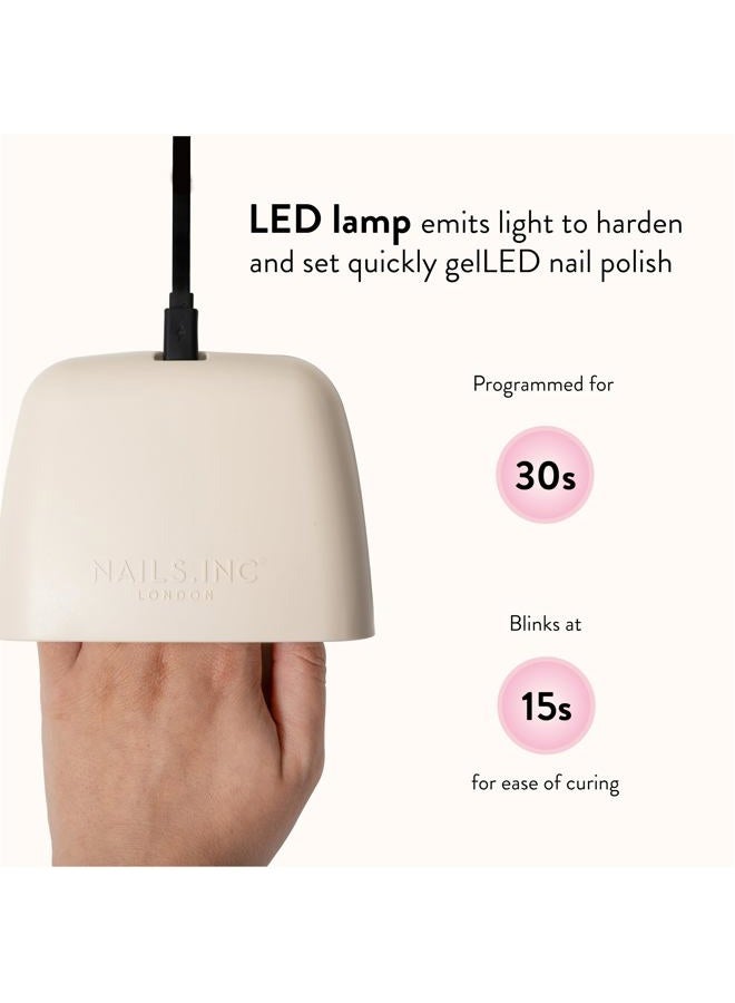 Nails Inc Nails.INC GelLED Portable LED Lamp, Cures in 30 Seconds, Nail Dryer for DIY Gel Nails, Easy Flash Cure Lamp, Automatic Sensor, Rechargeable USB Nail Light for Beginners, 5W, 1 Count - Image 3