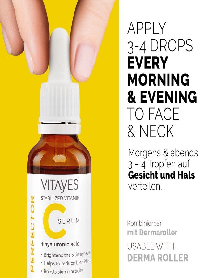 VITAYES Vitamin C Face Serum Anti Aging Serum with Hyaluronic Acid Skin Hydrating & Brightening for Dark Spots, Fine Lines and Wrinkles 1 Oz. - Image 5