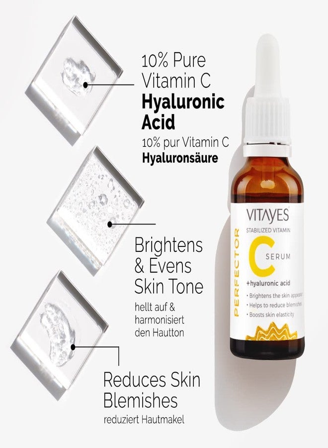 VITAYES Vitamin C Face Serum Anti Aging Serum with Hyaluronic Acid Skin Hydrating & Brightening for Dark Spots, Fine Lines and Wrinkles 1 Oz. - Image 3
