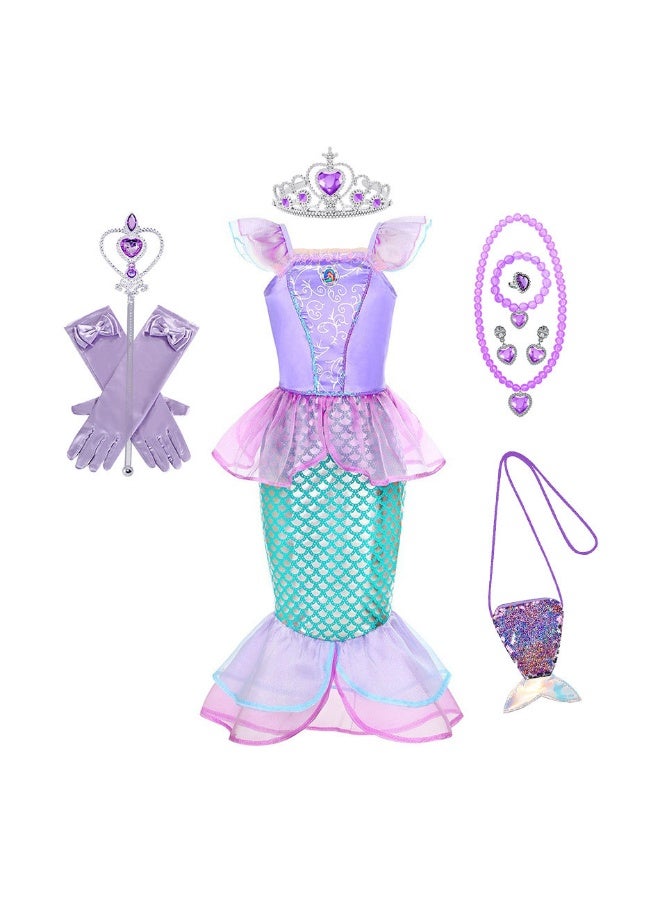 NIBEMINENT Mermaid Classic Fishtail girl Mermaid Ariel Princess Dress children's party dress - Image 1