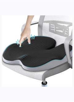 Arabest Memory Foam Seat Cushion Car Seat Cushion Office Chair Seat Cushion for for Relief Tailbone and Hip Tire, Pressure Relief on the Coccyx for Office Chair, Car Seat and Wheelchair (black)  - Image 1
