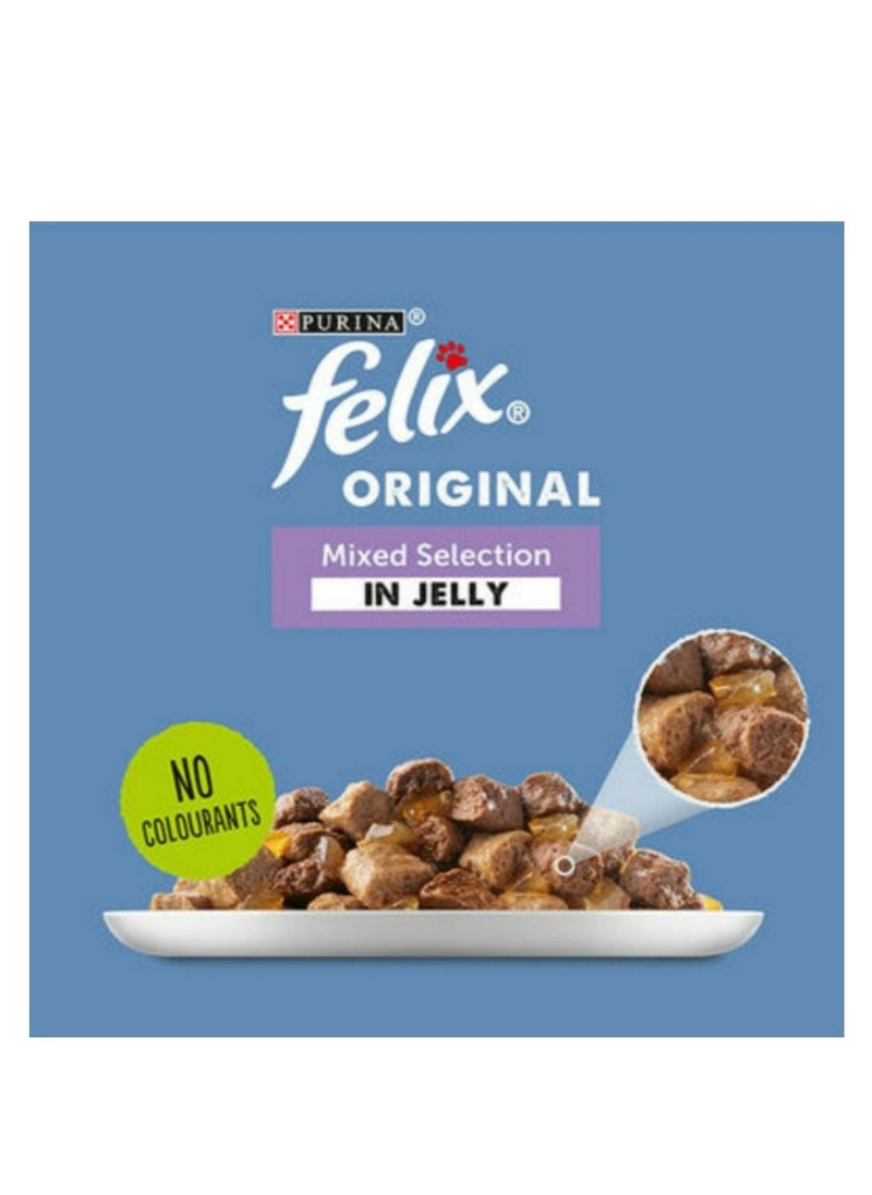 Purina- invalid brand name Felix Adult Cat Jelly Food Mixed Selection In 4 Variety Flavours 40x100g  - Image 2