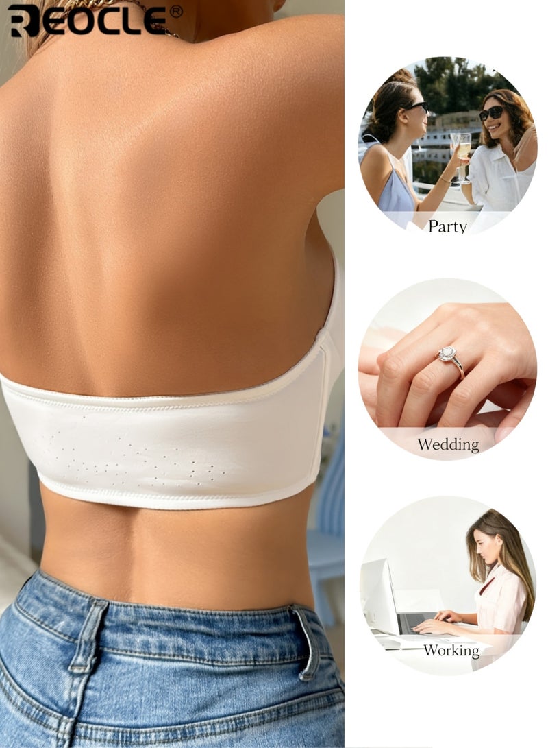 REOCLE Women's Front Closure Strapless Bustier with Anti-Slip Design and Back Support Womens Seamless Top with Comfort Fit for Formal Evening Wear - Image 5