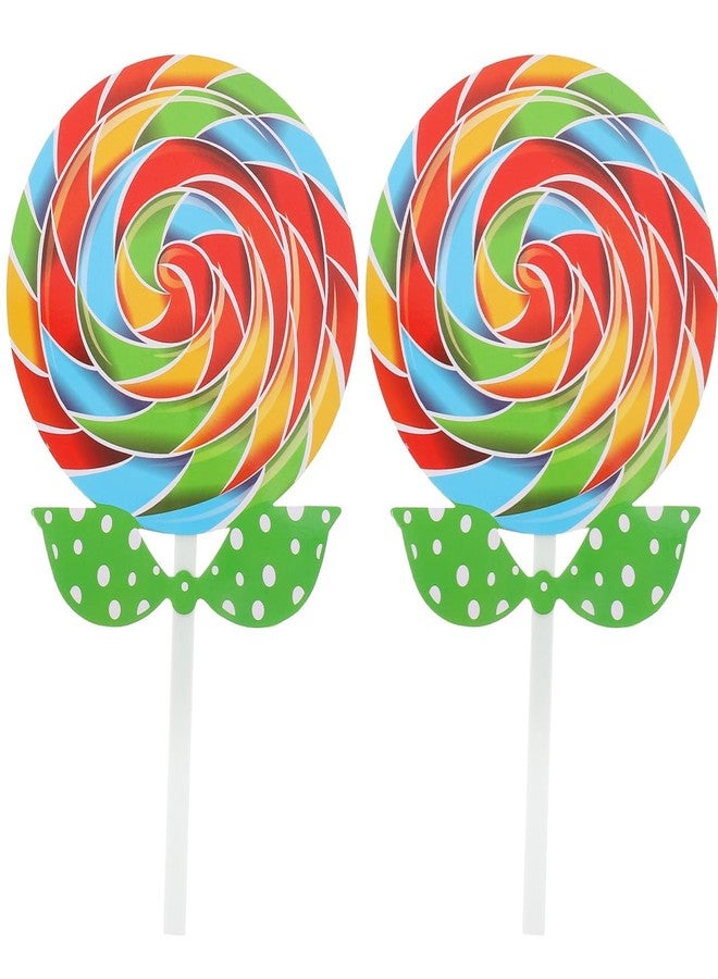 STOBAZA 2Pcs Fake Lollipop Photography Prop Rainbow Candy Decor for Dance Performances Simulation Food Photo Props for Parties and Events - Image 1