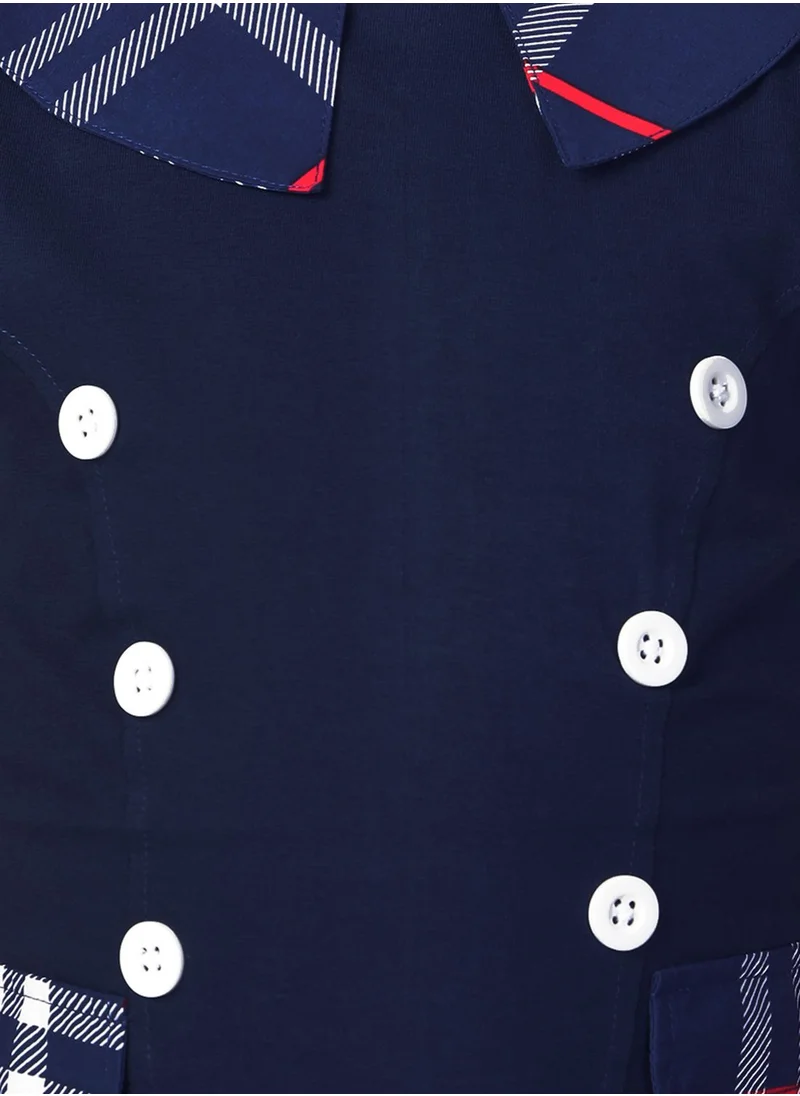THE VANCA Kids Checked Drop Waist Dress
