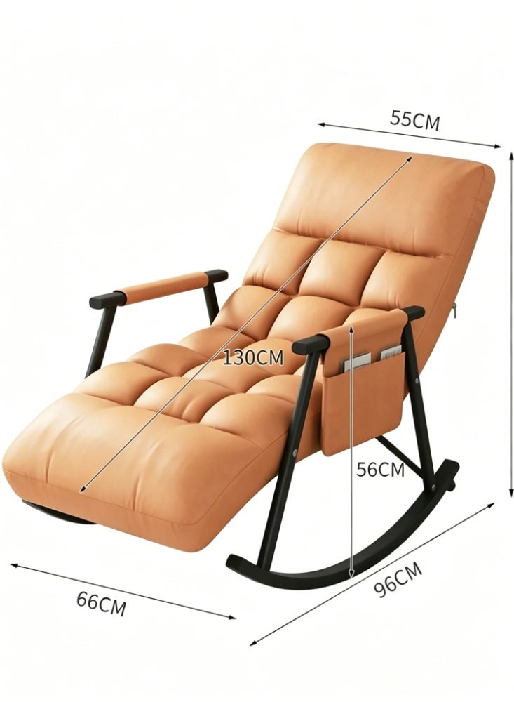 Halamine Upholstered High Back Adjustable Rocking Chair ,Lounge Chair with Padded Rocking Chair with Armrests Storage Bag, Modern Lounger Sofa Can Lie or Sleep,Lazy Chair for Bedroom Dorm Garden Patio Porch - Image 2