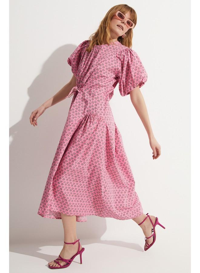 جون فستان ميدي بطبعة زهور - Image 4