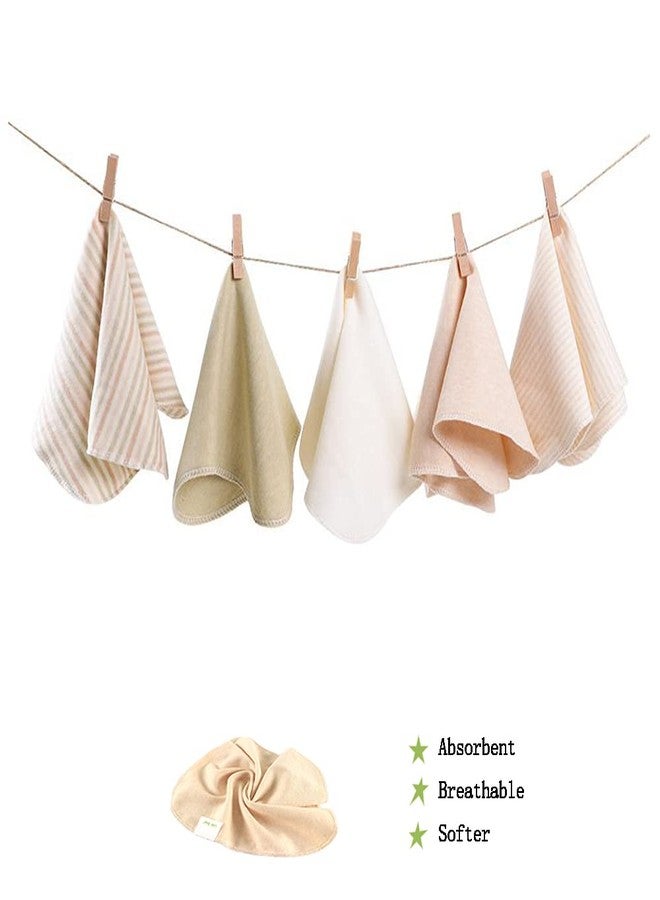 Lion Bear 10 عبوة من مناشف الأطفال القابلة لإعادة الاستخدام الملونة، مناشف وجه ناعمة ماصة من القطن العضوي القابل للغسل، مناشف وجه، مناديل طبيعية للأطفال للبشرة الحساسة (متعددة الألوان) - Image 4