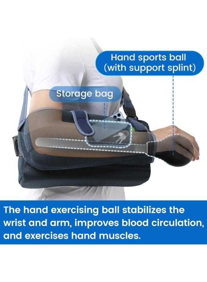 جبيرة تثبيت الكتف مع وسادتين قابلتين للإزالة - دعامة تثبيت الكتف للنوم بعد جراحة الكفة المدورة - حمالة طبية للكتف للرجال والنساء مناسبة للذراع اليمنى واليسرى - Image 5