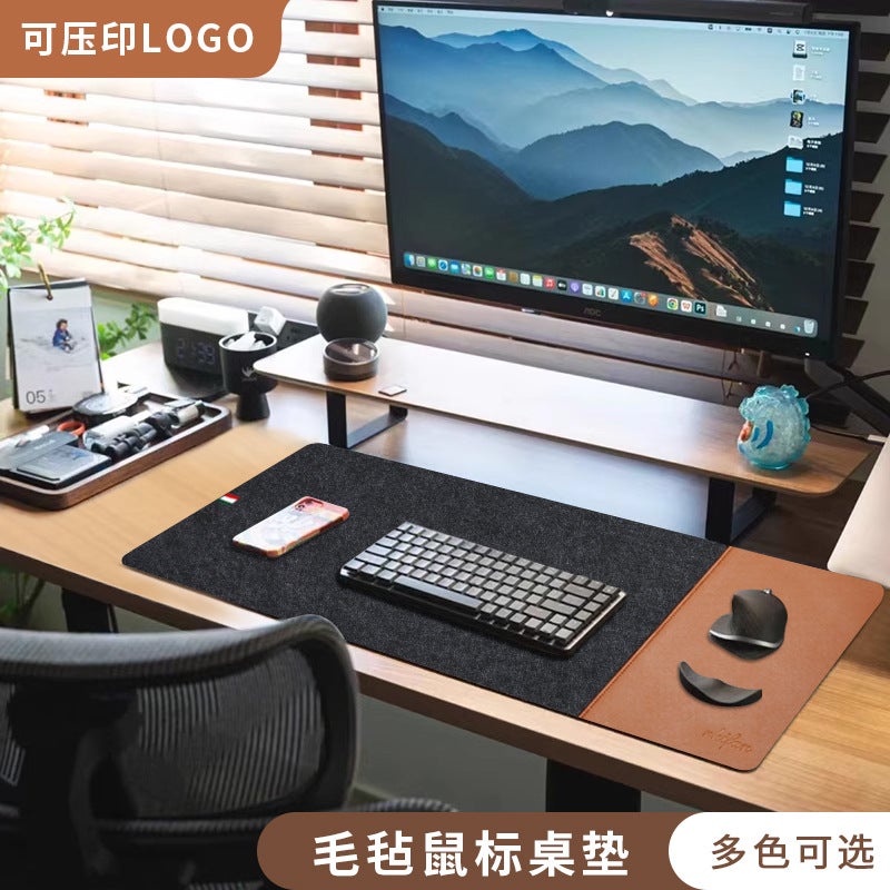 Felt Mouse Pad Large Thickened Non-Slip Computer Desk Office Keyboard Pad Desk Pad Gaming Mouse Pad - Image 3