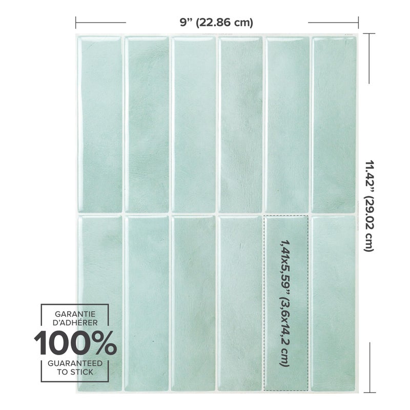 SMART TILES Peel and Stick Backsplash - 5 Sheets of 11.43" x 9" - 3D Adhesive Peel and Stick Tile Backsplash for Kitchen, Bathroom, Wall Tile - Image 3