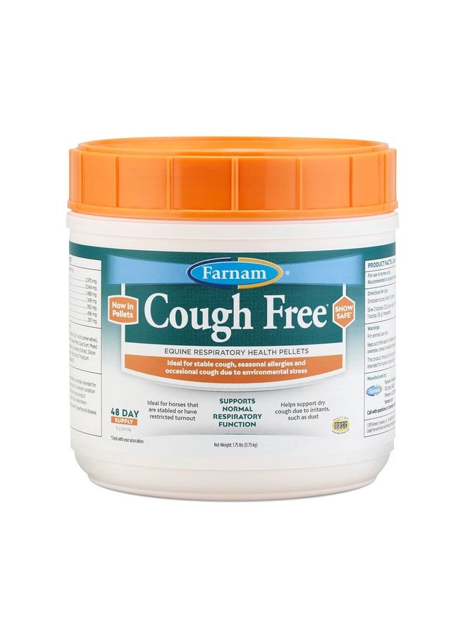 فارنام حبيبات مكملات سعال الخيول من Farnam Cough Free، توفر دعمًا تنفسيًا للخيول التي تعاني من الحساسية الموسمية أو السعال المستقر، 1.75 رطل، إمداد لمدة 48 يومًا  - Image 1