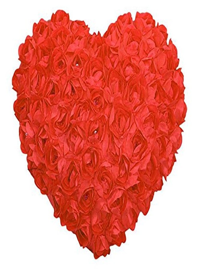 Tickles 3D Rose Heart Shaped Cushion Soft Stuffed Plush Toy Gifts for Boys & Girls Wedding Anniversary Birthday Valentine's Day (Size: 25 cm Color: Red) - Image 5