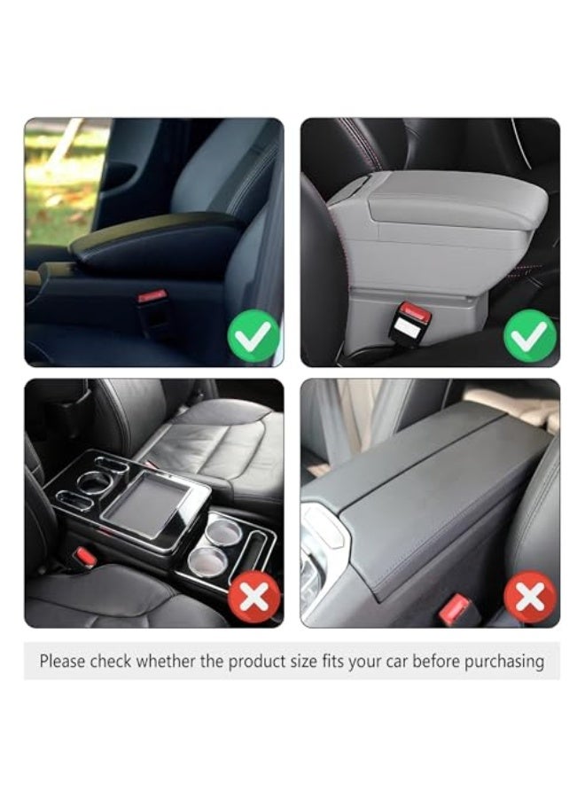 Generic upgraded car center console cover, made of microfiber leather with two storage bags, car center console cover, leather armrest cover, universal storage box accessories for most cars - Image 4
