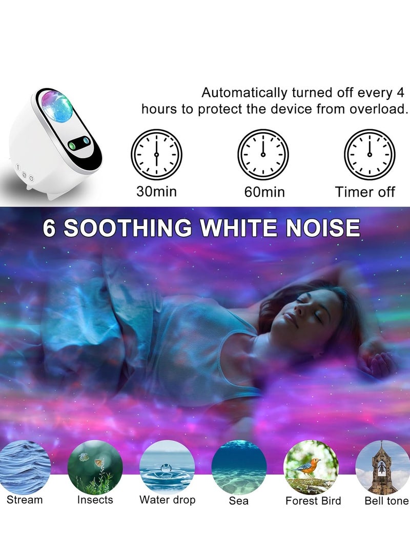 Arabest Galaxy Aurora Projector, 3 in 1 LED Northern Lights Star Projector, 6 White Noise Starry Moon Light with Bluetooth Speaker for Adult Kids Gift, Bedroom, Room Decor - Image 5