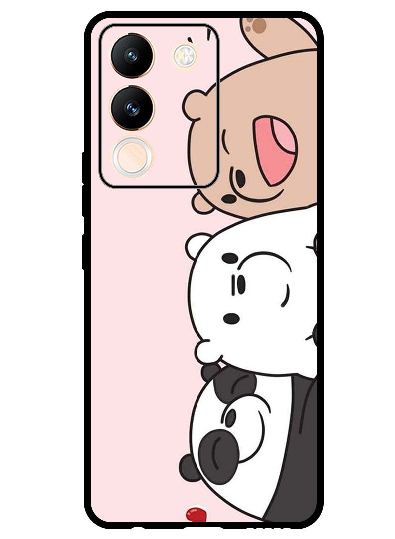 Theodor Protective Case Anti Scratch Shock Proof Bumper Cover For Vivo Y200 Three Friends Panda - Image 1