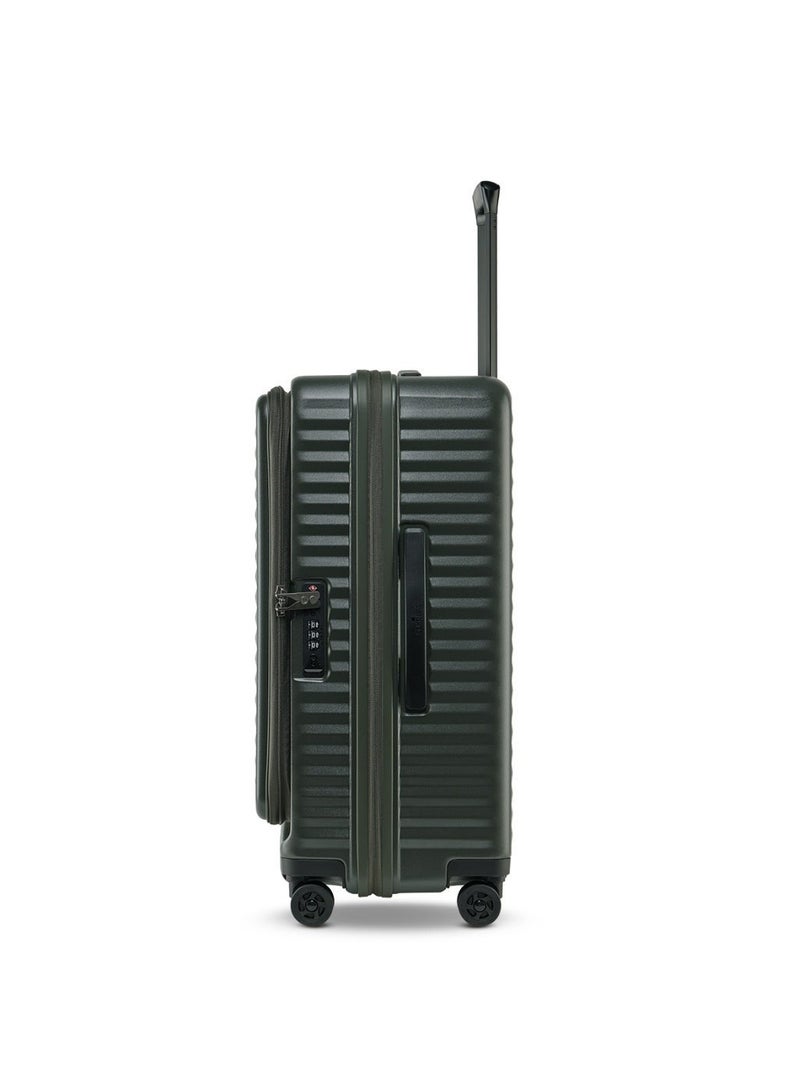 Echolac Celestra PC183FA-01 FS 24 Inch Expandable Hardside Trolley Luggage with TSA Lock, Front Opening Design, Hinomoto 4 Double-Wheeled System & Premium PC Shell - Deep Olive - Image 4