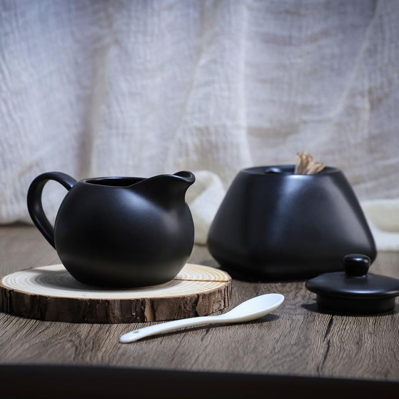 FUYU Ceramic Spice Jar Seasoning Box Condiment Pot Sugar Bowl with Lid and Spoon - Image 5