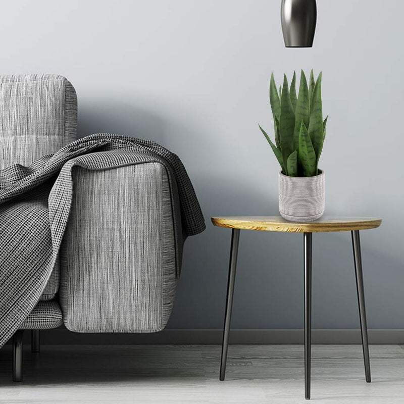Briful Fake Snake Plant 16" Faux Potted Plant Artificial Snake Plant with Cement Pot Sansevieria Plant Perfect for House Modern Living Room Office Housewarming Gift Indoor Decor - Image 2