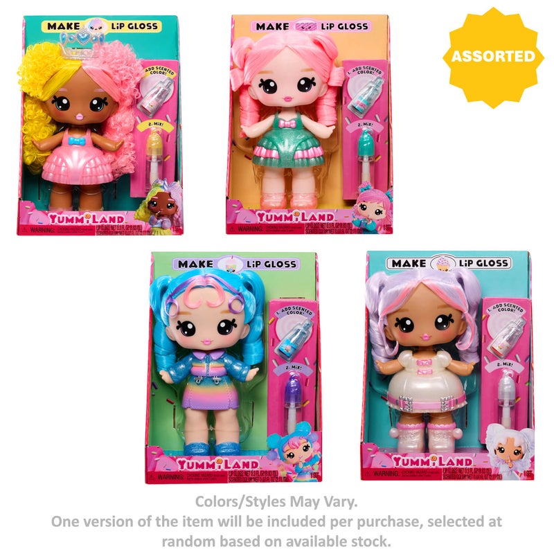 YummiLand DIY Scented Lip Gloss & Doll Set (25 cm, Assorted) - Image 1