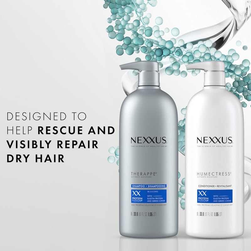 Nexxus Shampoo and Conditioner Therappe Humectress 2 Count for Dry Hair Silicone-Free, Moisturizing Caviar Complex and Elastin Protein for thicker and stronger hair 33.8 oz - Image 2