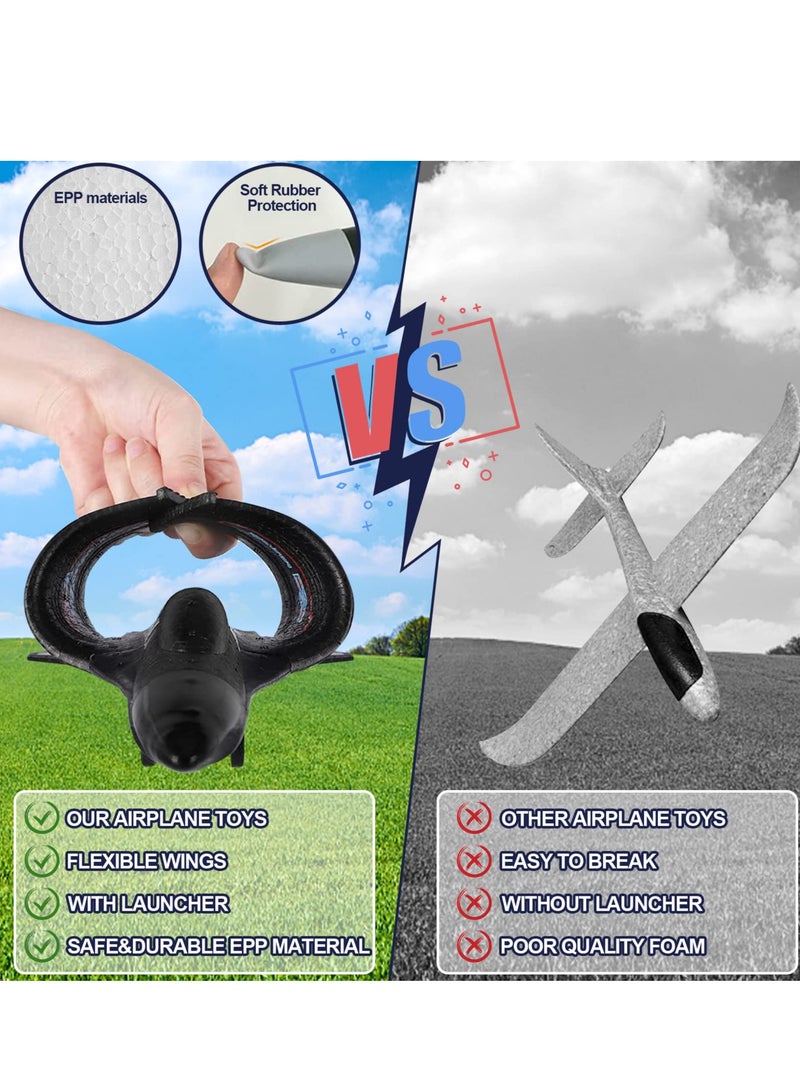 Excefore 2 Pack Airplane Launcher Toys, 2 Flight Modes LED Foam Glider Catapult Plane, Outdoor Flying Toy for Kids, Birthday Gifts for Boy Girl 4 5 6 7 8 9 10 11 12 Year Old, B-Day Party Supplies - Image 4