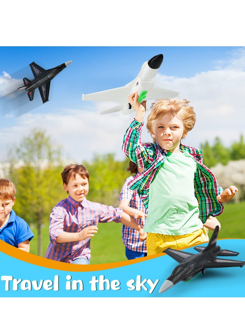 Excefore 2 Pack Airplane Launcher Toys, 2 Flight Modes LED Foam Glider Catapult Plane, Outdoor Flying Toy for Kids, Birthday Gifts for Boy Girl 4 5 6 7 8 9 10 11 12 Year Old, B-Day Party Supplies - Image 3