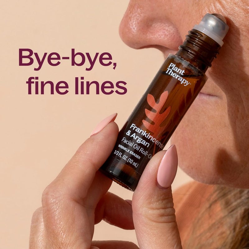 Plant Therapy Frankincense & Argan Facial Serum Roll-On 10 mL (1/3 oz) with Frankincense Essential Oil & Argan Oil to Smoothes Wrinkles & Improves Skin Elasticity, Face, Skin, & Nails - Image 2