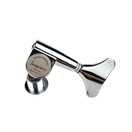 KAYNES Guitar Bass Tuners - 1:18 Ratio Chrome Silver Headstock Sealed Machine Heads Tuners Closed Tuning Key Pegs Replacement for Electric Jazz Bass or Precision (4 for Right, Chrome) - Image 3