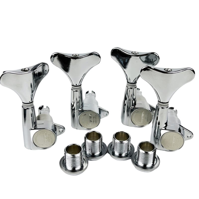 KAYNES Guitar Bass Tuners - 1:18 Ratio Chrome Silver Headstock Sealed Machine Heads Tuners Closed Tuning Key Pegs Replacement for Electric Jazz Bass or Precision (4 for Right, Chrome) - Image 5