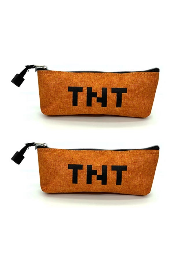 Minecraft Canvas Pencil Case, Large Capacity Zippered Pencil Organizer for Students - Image 2