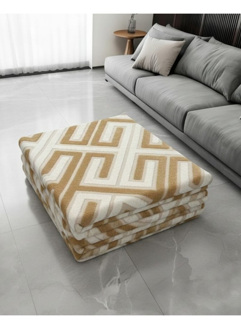 SMART HOME Luxury rug measuring 400x300 cm – A modern rug with a prominent geometric pattern and soft faux fur texture, an elegant design for majlis, living rooms, and salons, high quality with a non-slip backing, suitable for houses, apartments, and villas - Image 5