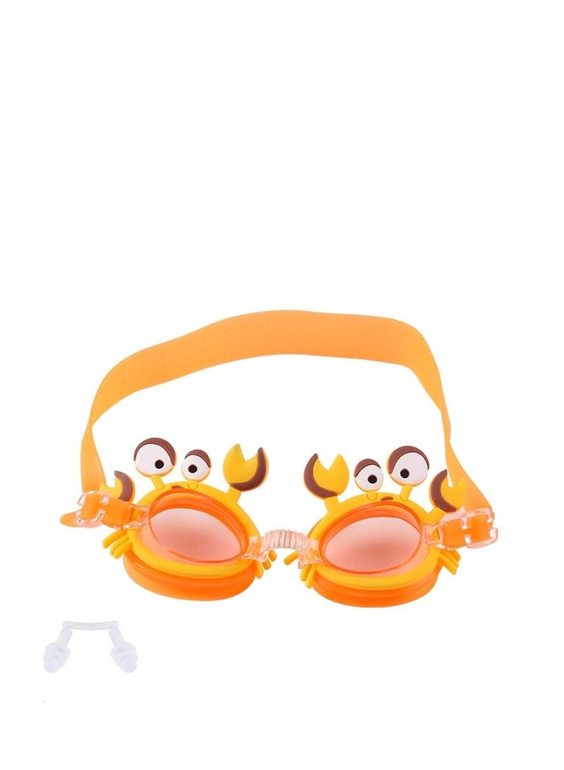 Y&D Cartoon Pattern Anti-fog Silicone Swimming Goggles With  Protective Case Nose