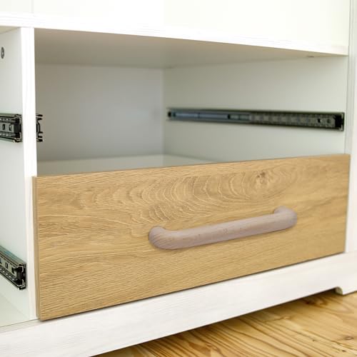 Risbay Wooden Drawer Pulls Beech Wood Handles Pulls Unfinished Kitchen Cupboard Cabinet Pull for Furniture Dresser Wardrobes Closet, 10Pcs - Image 4