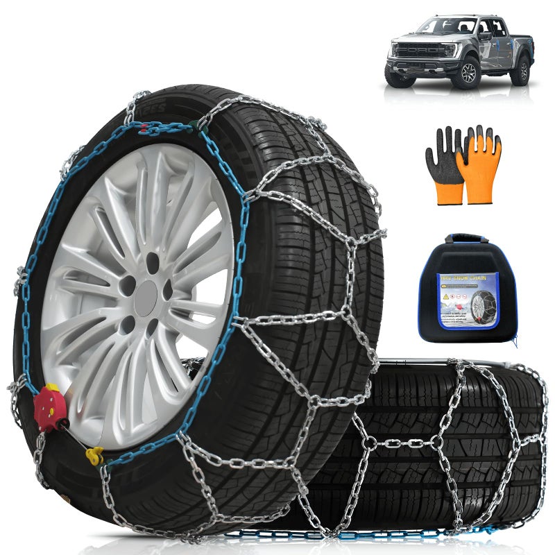 AutoChoice AutoFixing Snow Chains Tire Chains For Light Truck SUV Pickup Trucks, Easy installation, Contains Titanium for Wear Resistance, Set of 2(HRV270,Auto-Trac) - Image 1